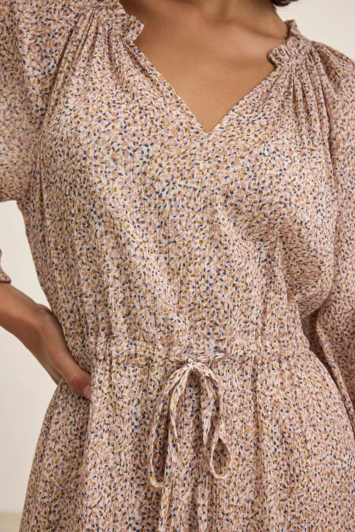 LIMA PRINTED CRINKLE COTTON GAUZE DRESS