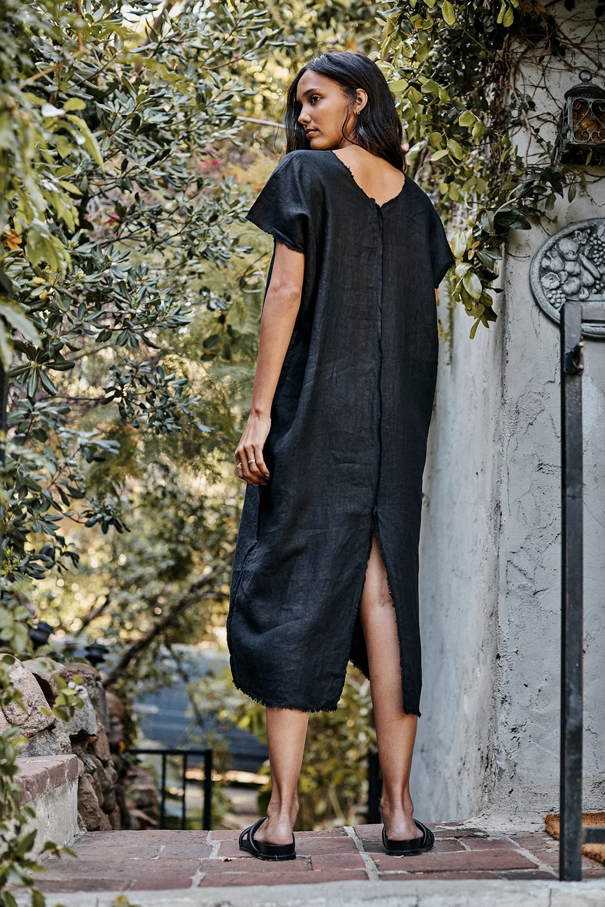 LONDON LINEN CAFTAN DRESS
