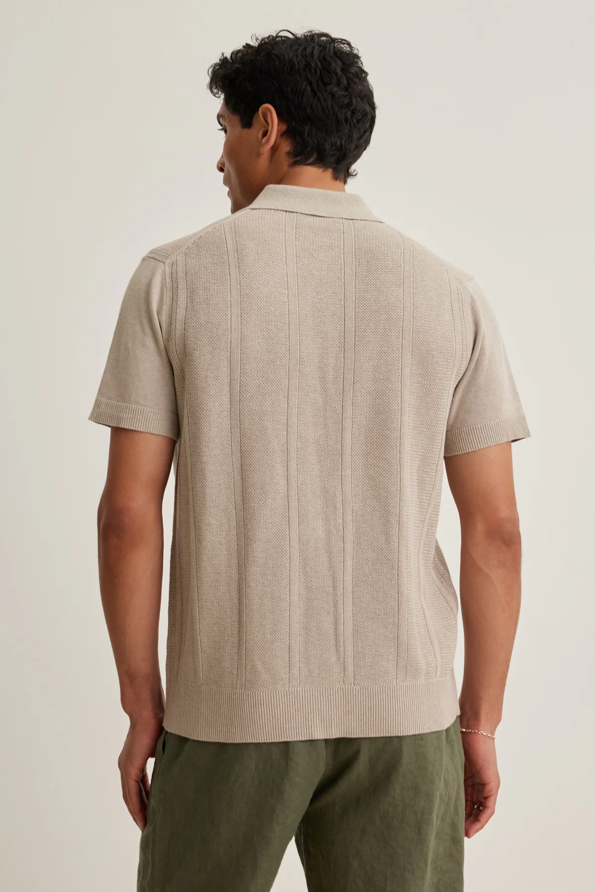 LORENZO COTTON LINEN SWEATER POLO