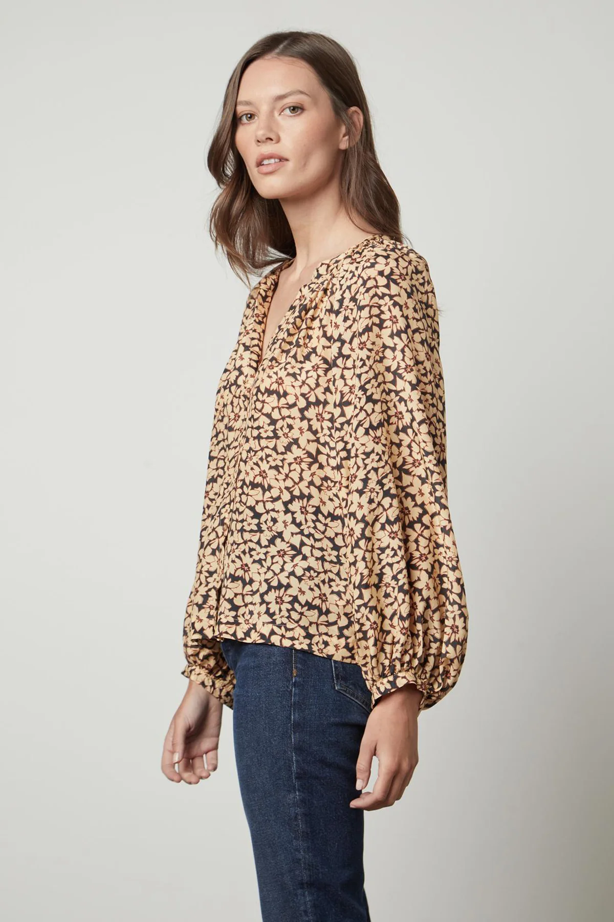 MELINDA PRINTED BUTTON-UP TOP