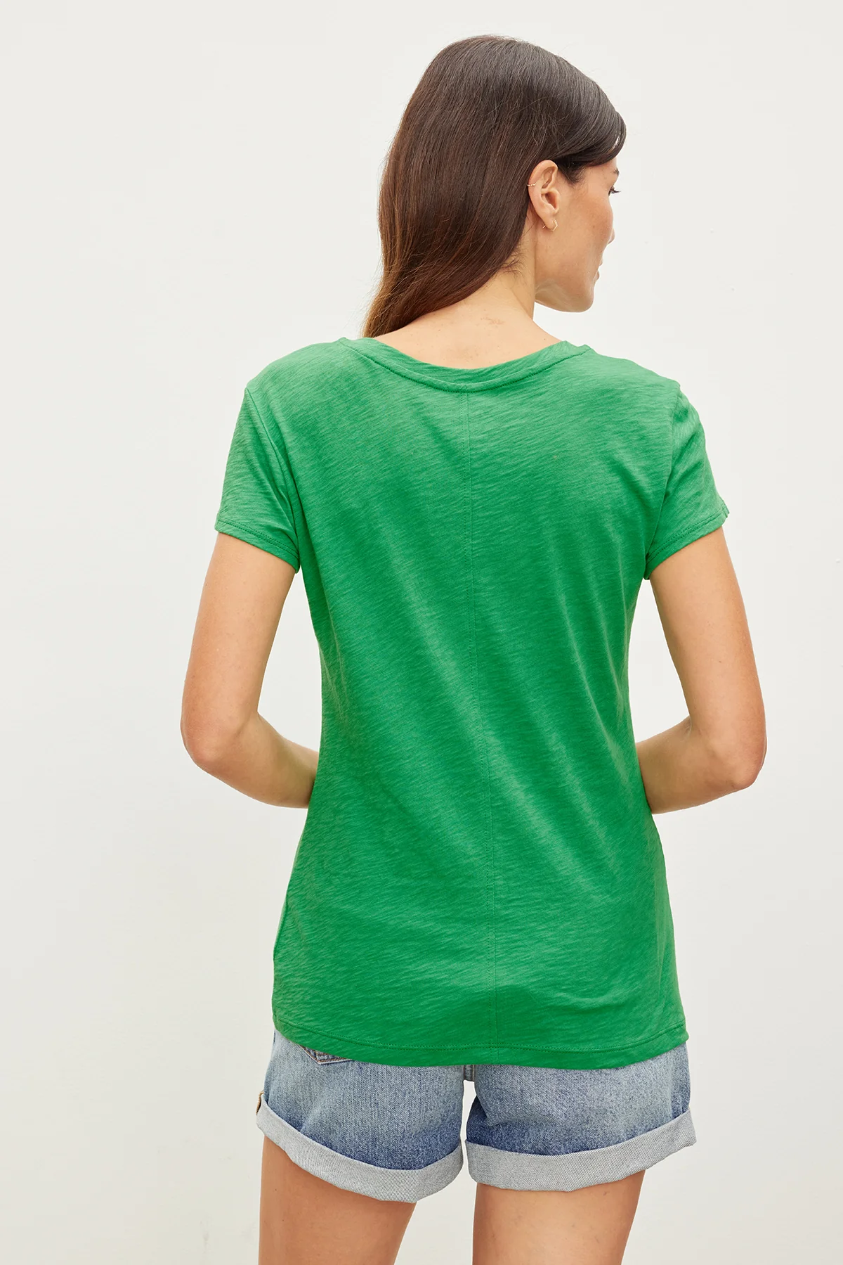 ODELIA COTTON SLUB CREW NECK TEE