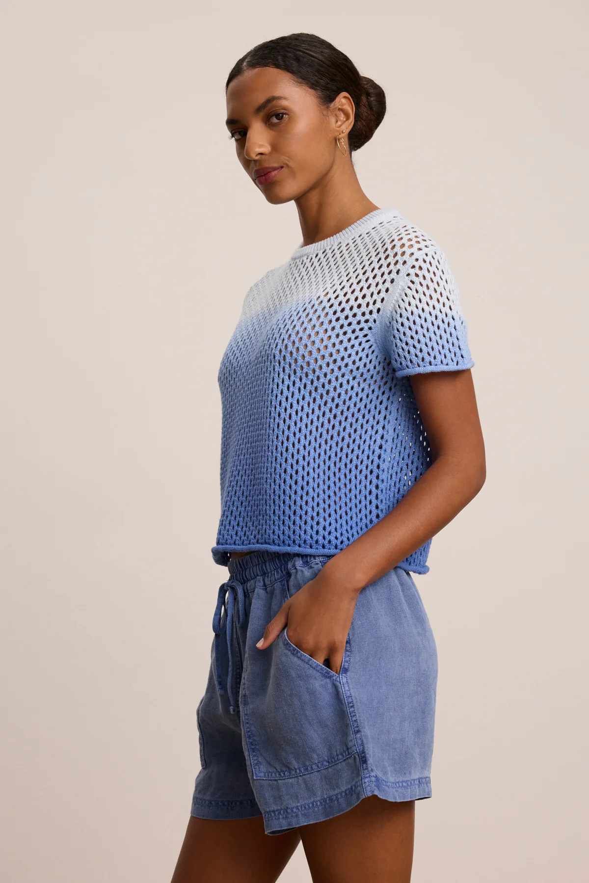 POPPY COTTON CASHMERE MESH SWEATER