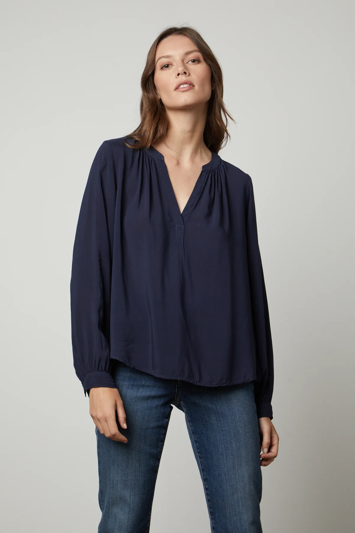 POSIE SPLIT NECK BLOUSE