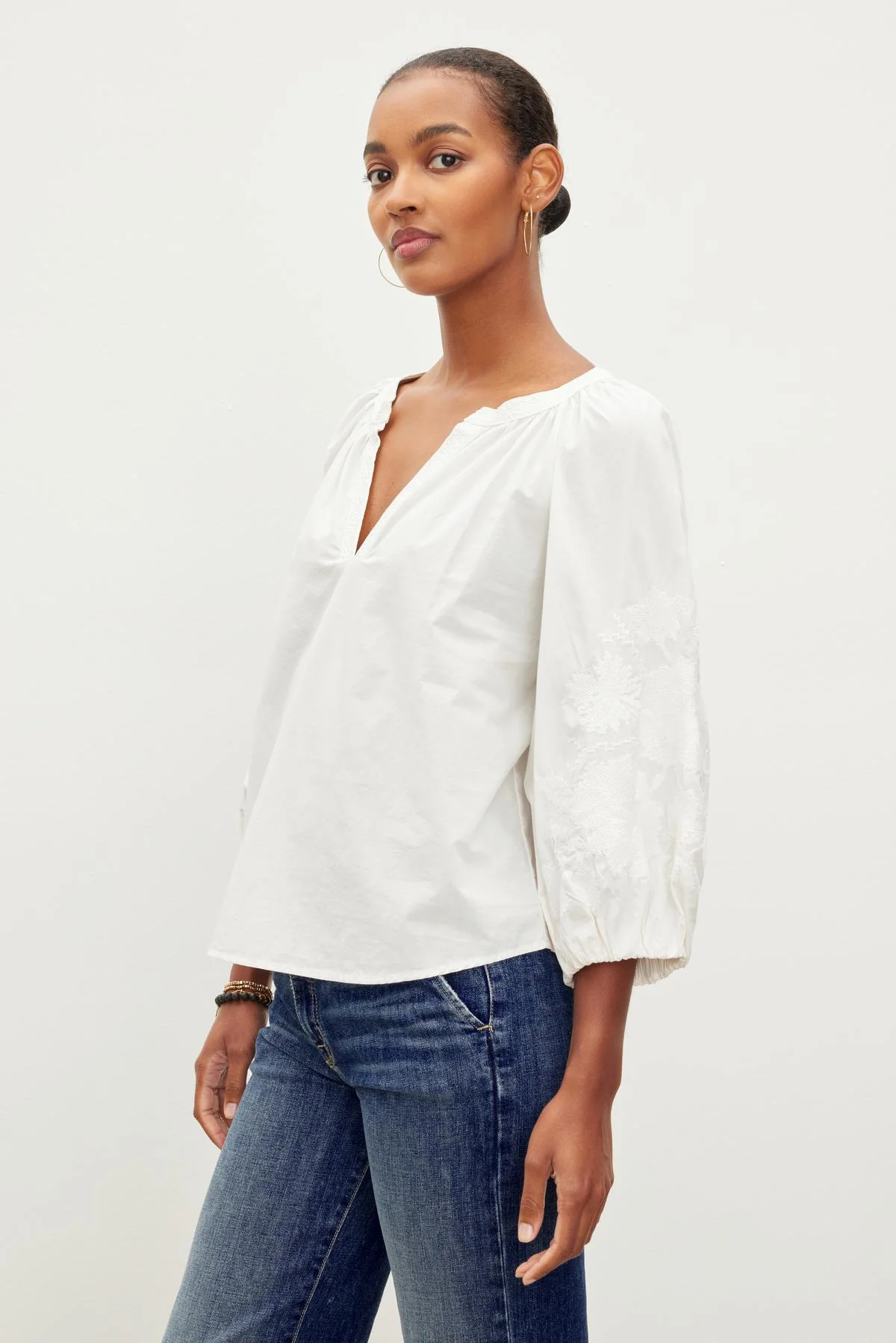 TRINA EMBROIDERED BOHO TOP
