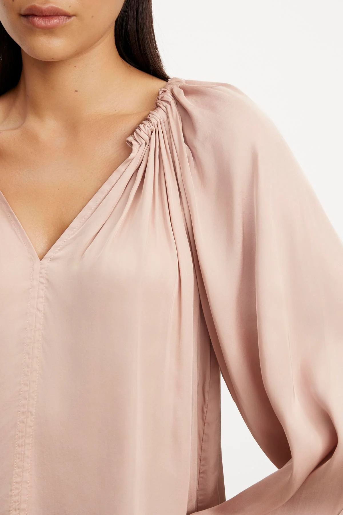 NORIA SATIN PEASANT TOP