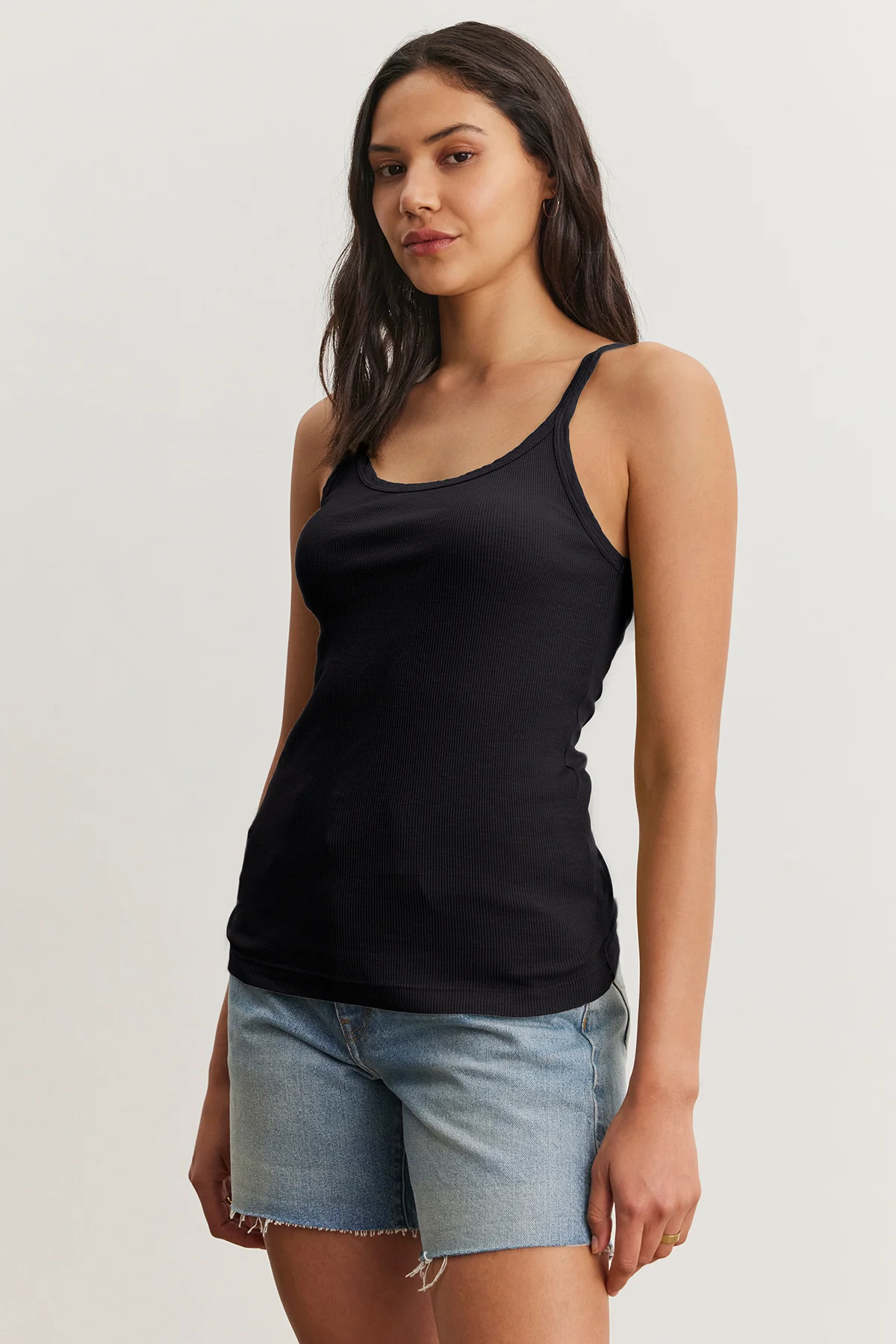 ALIZA RIBBED COTTON LAYERING TANK