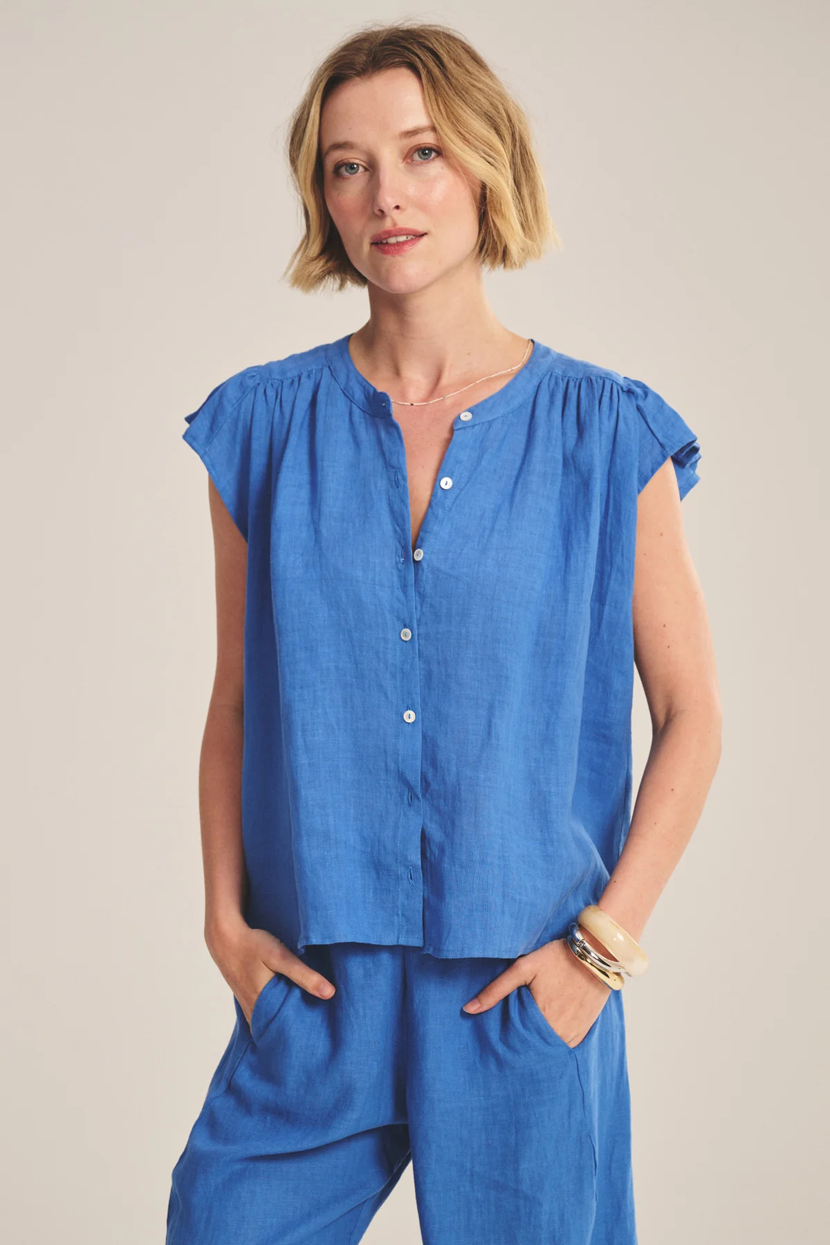 JANEY LINEN TOP