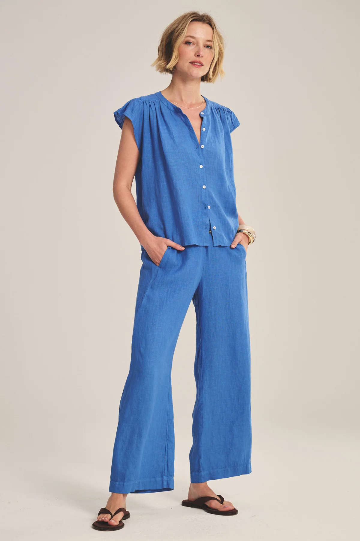 JANEY LINEN TOP