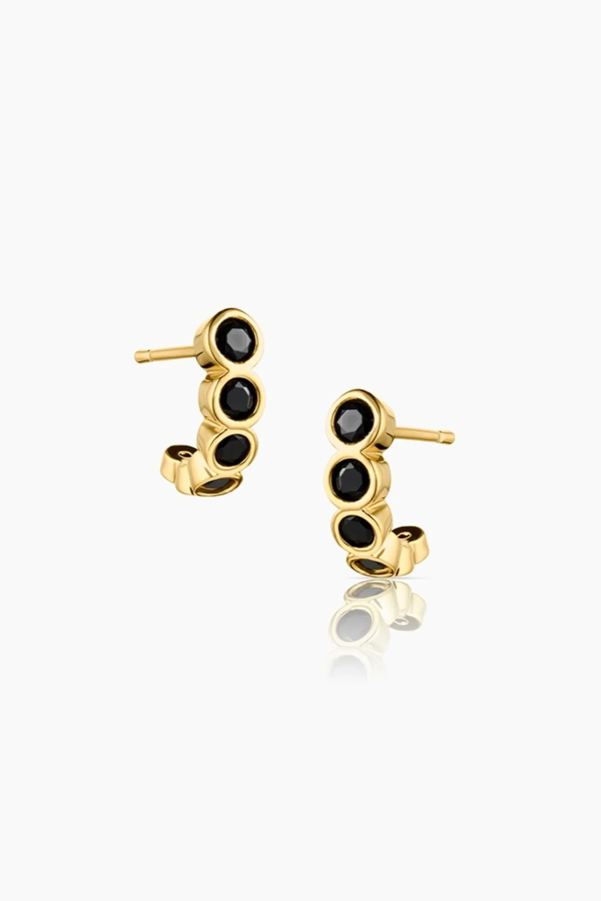 ASTRID BLACK HOOP EARRINGS BY THATCH