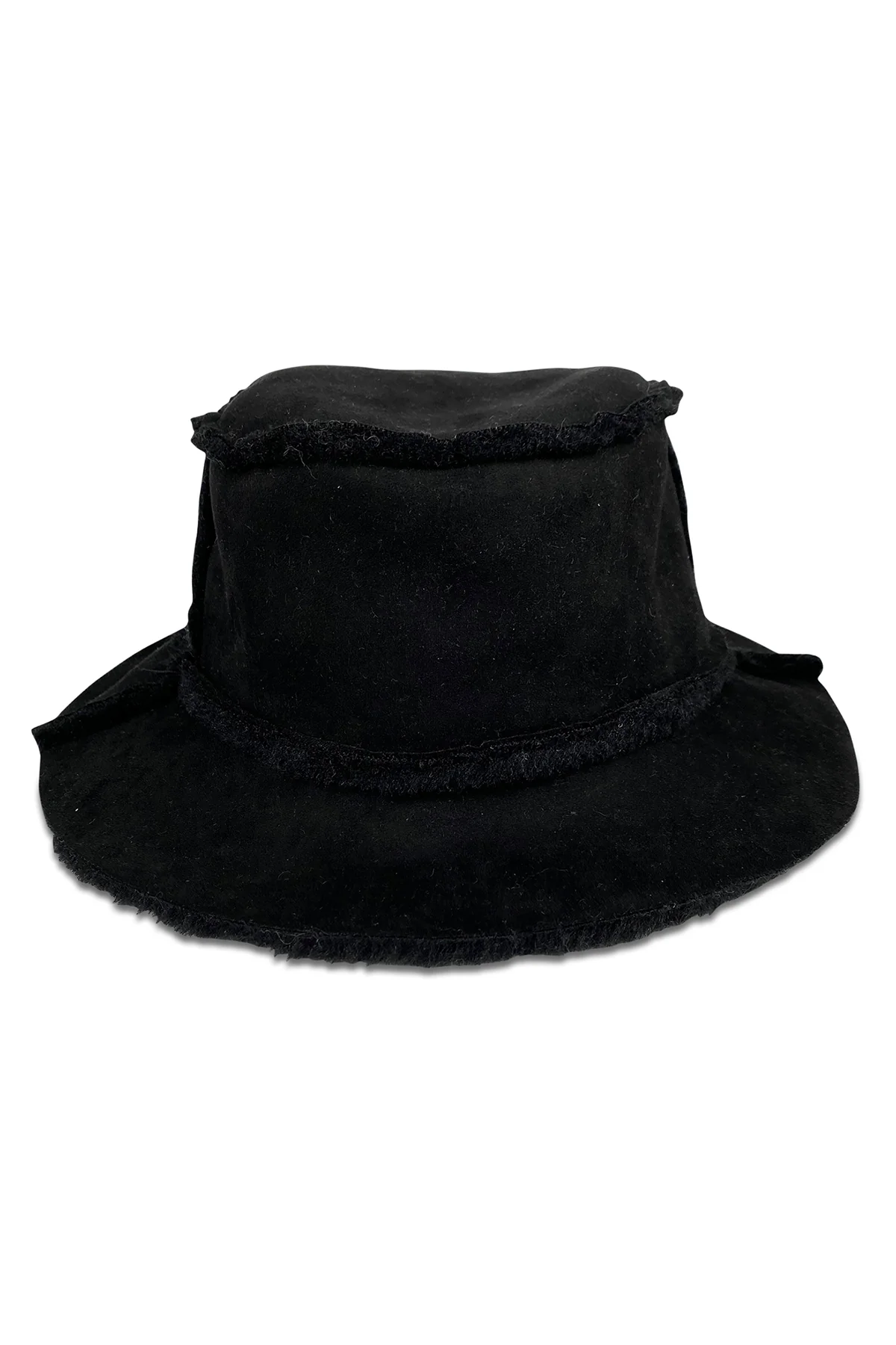 REVERSIBLE FAUX SHEARLING BUCKET HAT