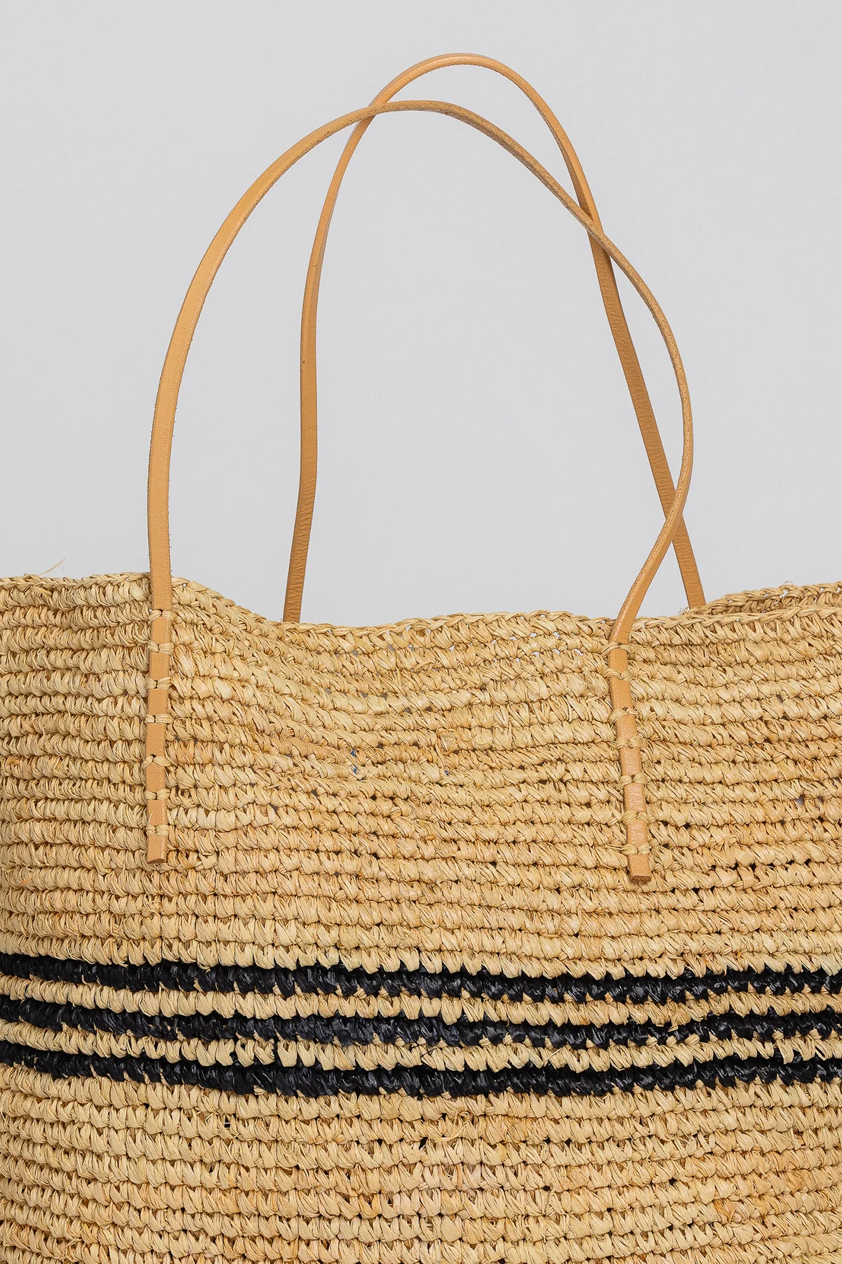 LUXE STRIPE STRAW TOTE