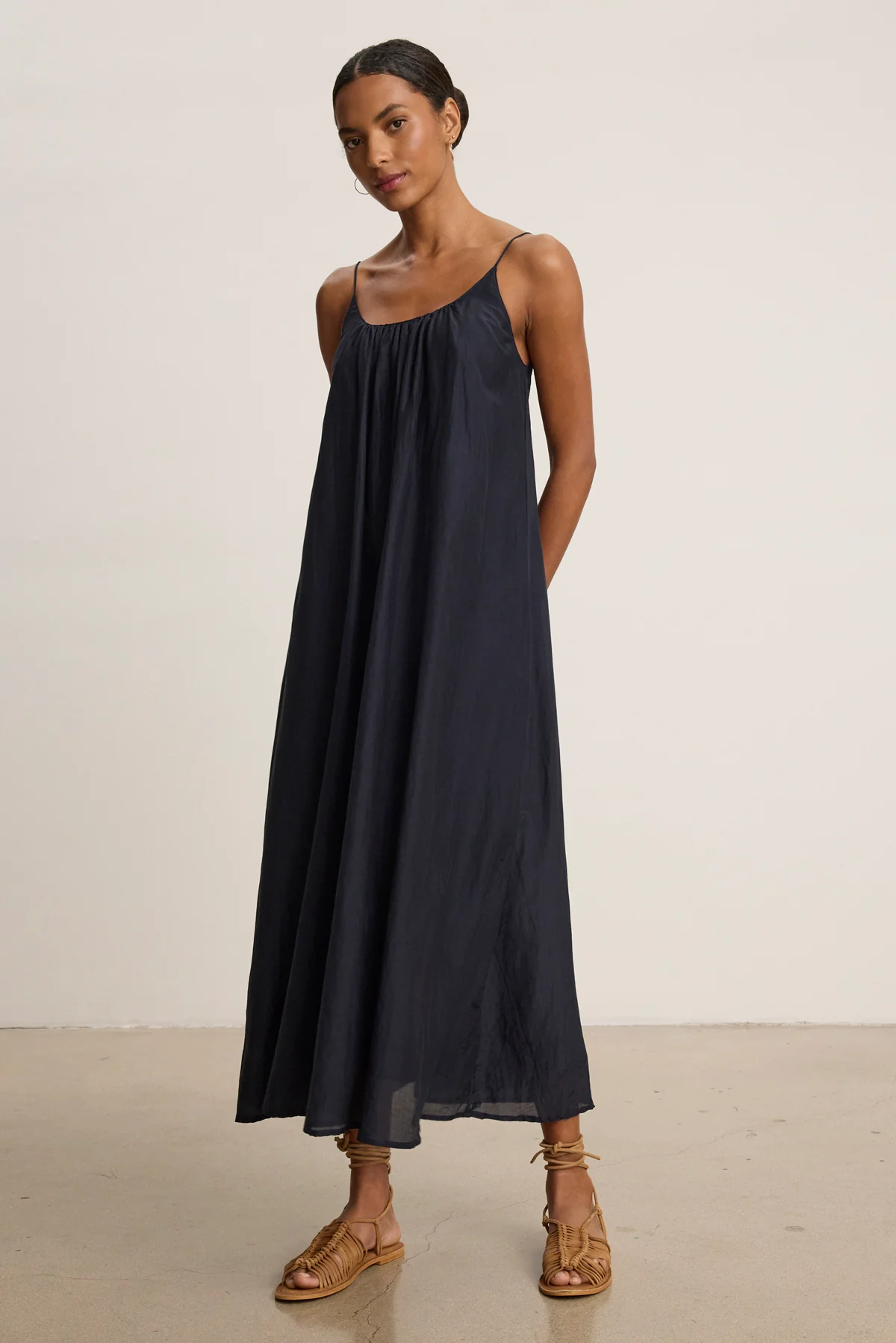 AVERY SILK COTTON VOILE DRESS