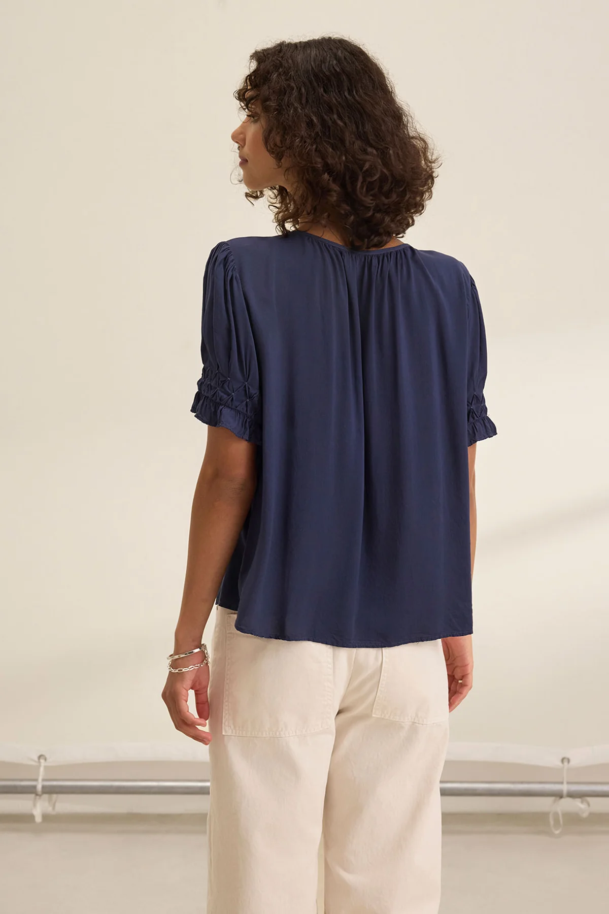 CALISSA SPLIT NECK BLOUSE