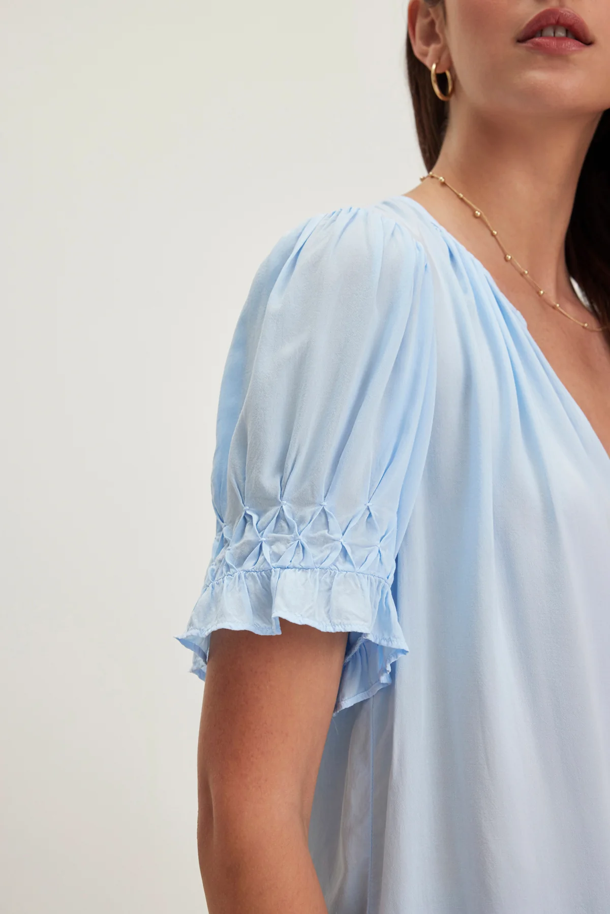 CALISSA SPLIT NECK BLOUSE
