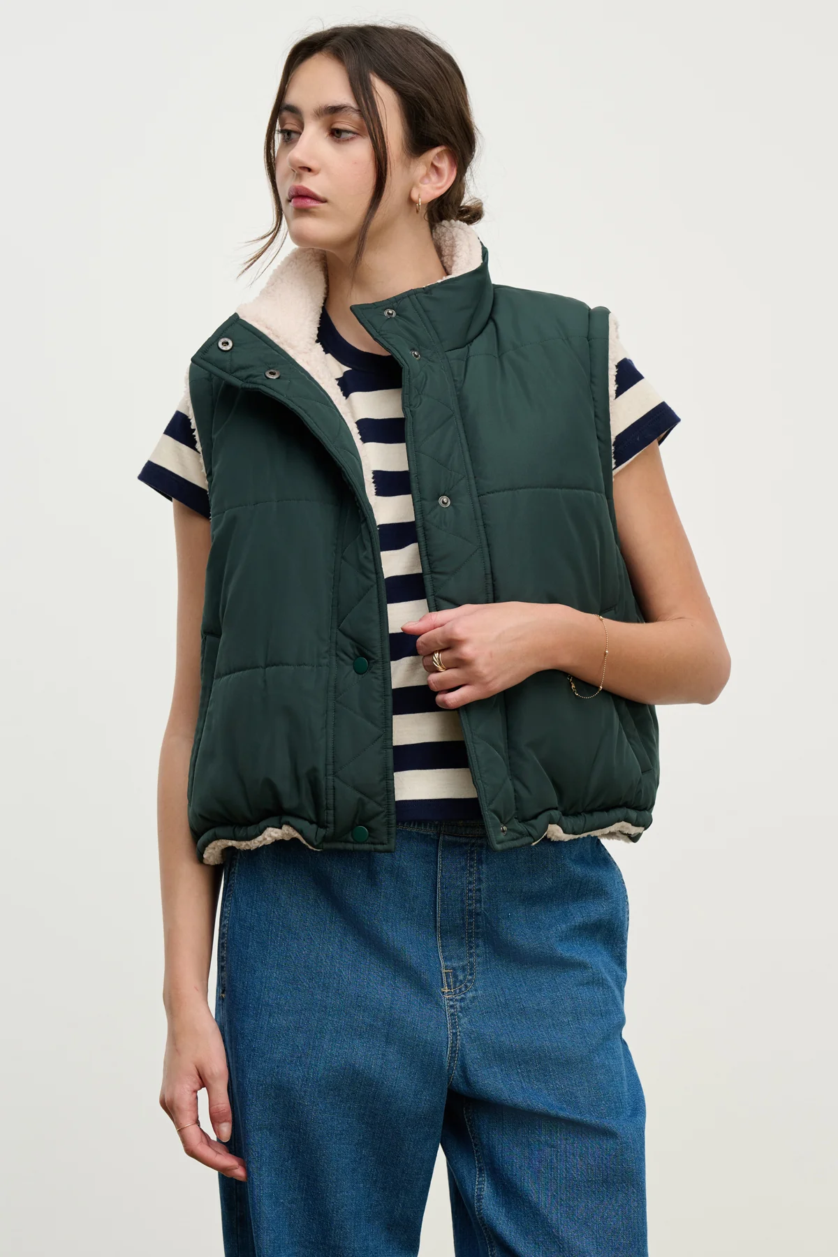 CATHY PUFFER SHERPA REVERSIBLE VEST