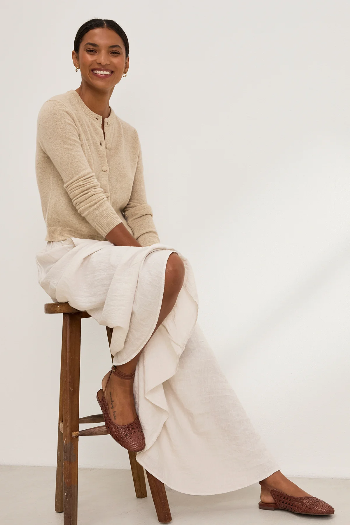 CHRICHET CASHMERE CARDIGAN