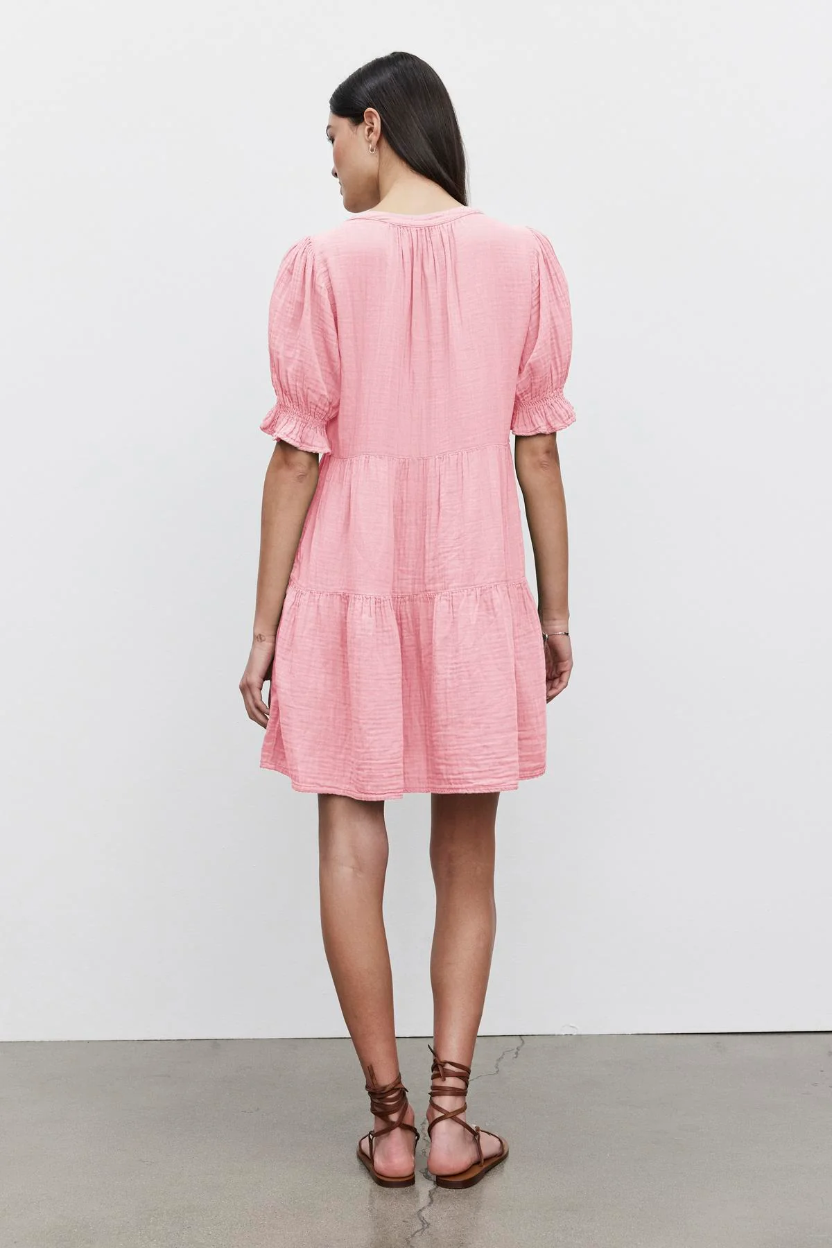 CLARISSA COTTON GAUZE TIERED DRESS
