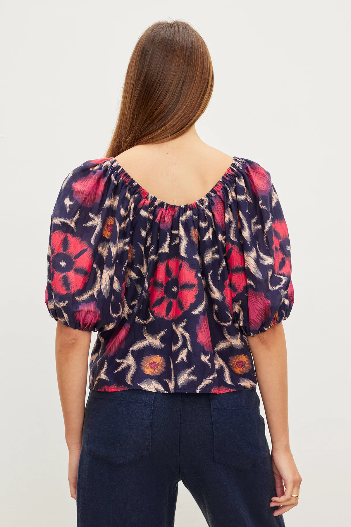 EDLIN PRINTED SILK COTTON VOILE TOP