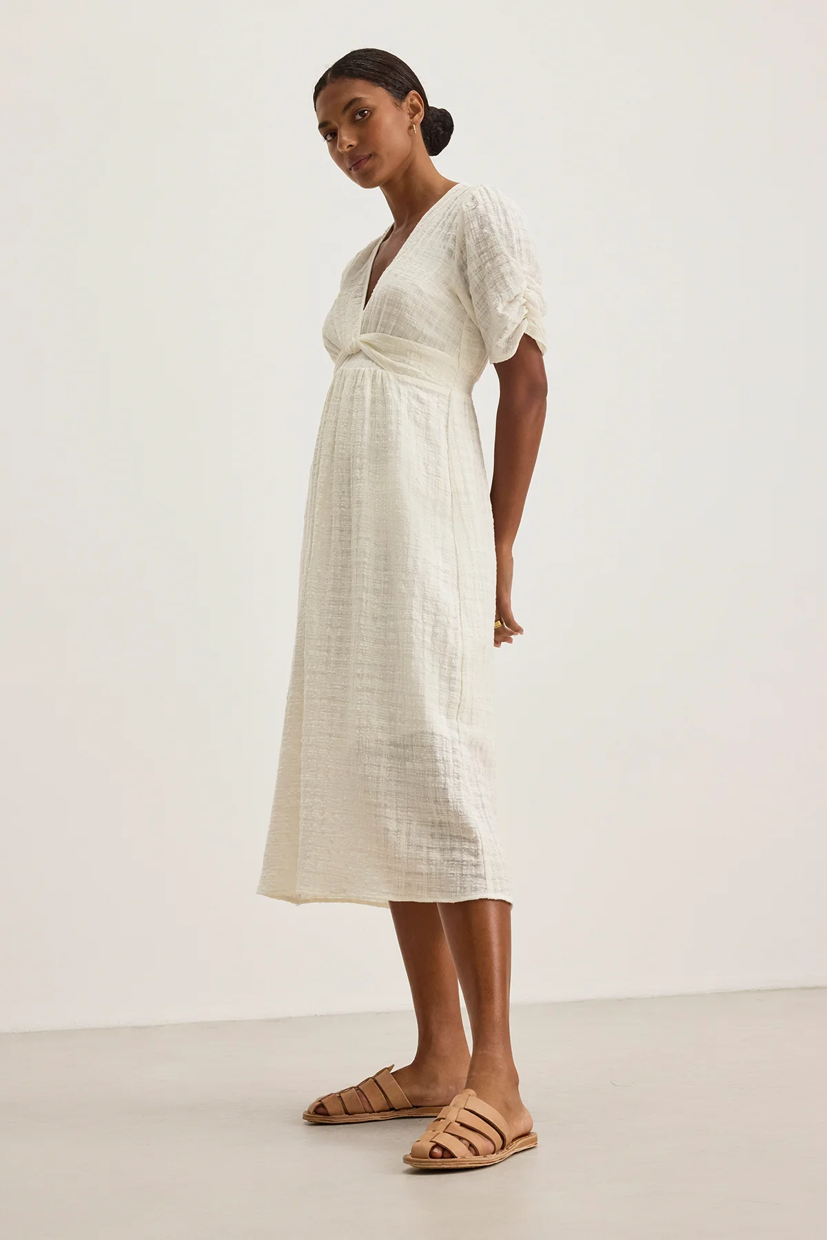 ELOISE TEXTURED COTTON GAUZE DRESS