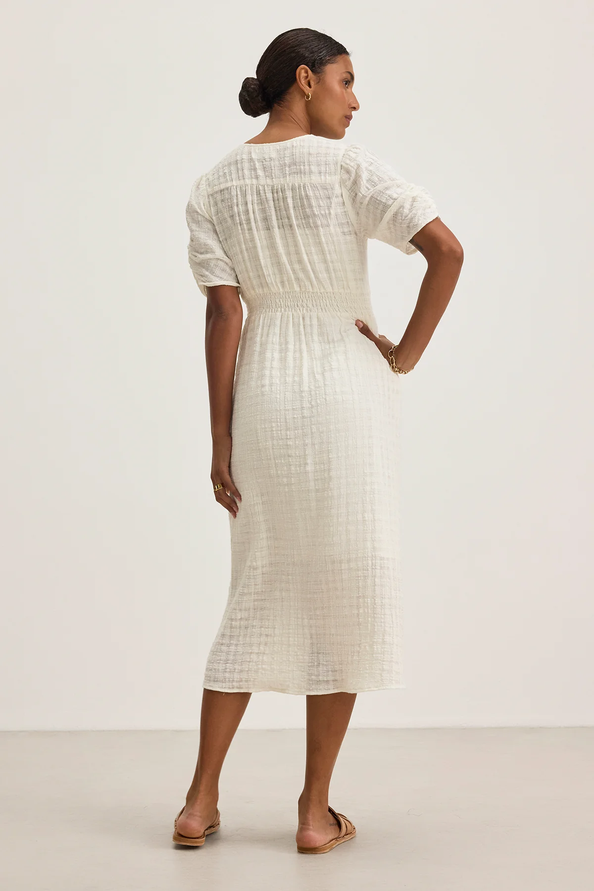 ELOISE TEXTURED COTTON GAUZE DRESS