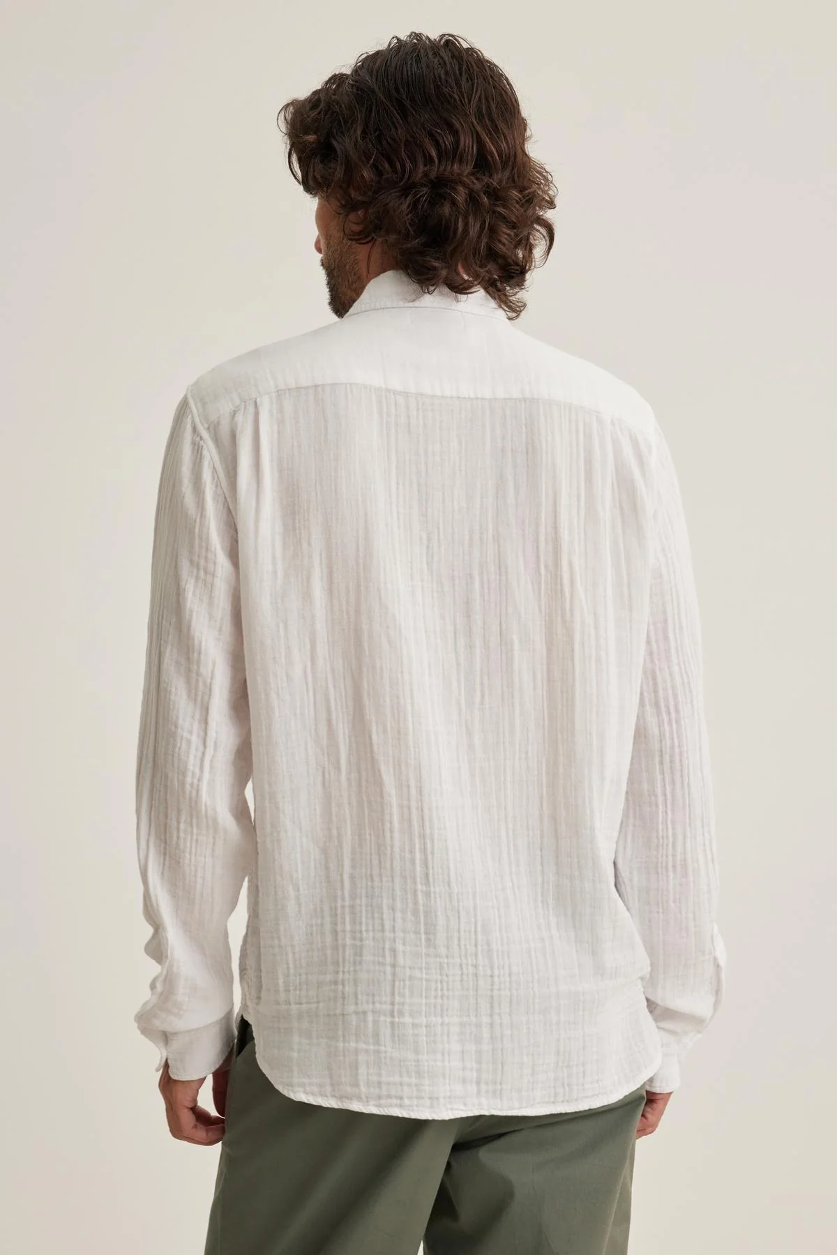 ELTON COTTON GAUZE BUTTON-UP SHIRT