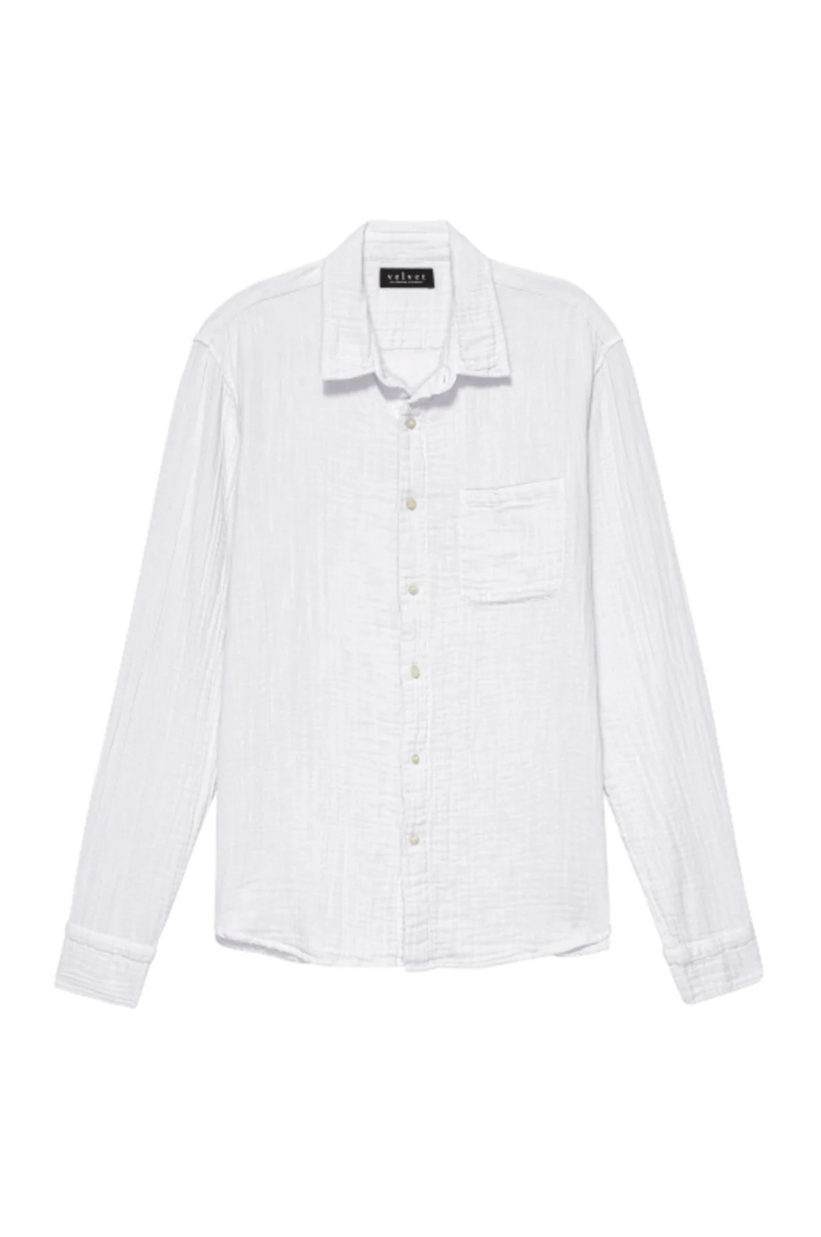 ELTON COTTON GAUZE BUTTON-UP SHIRT