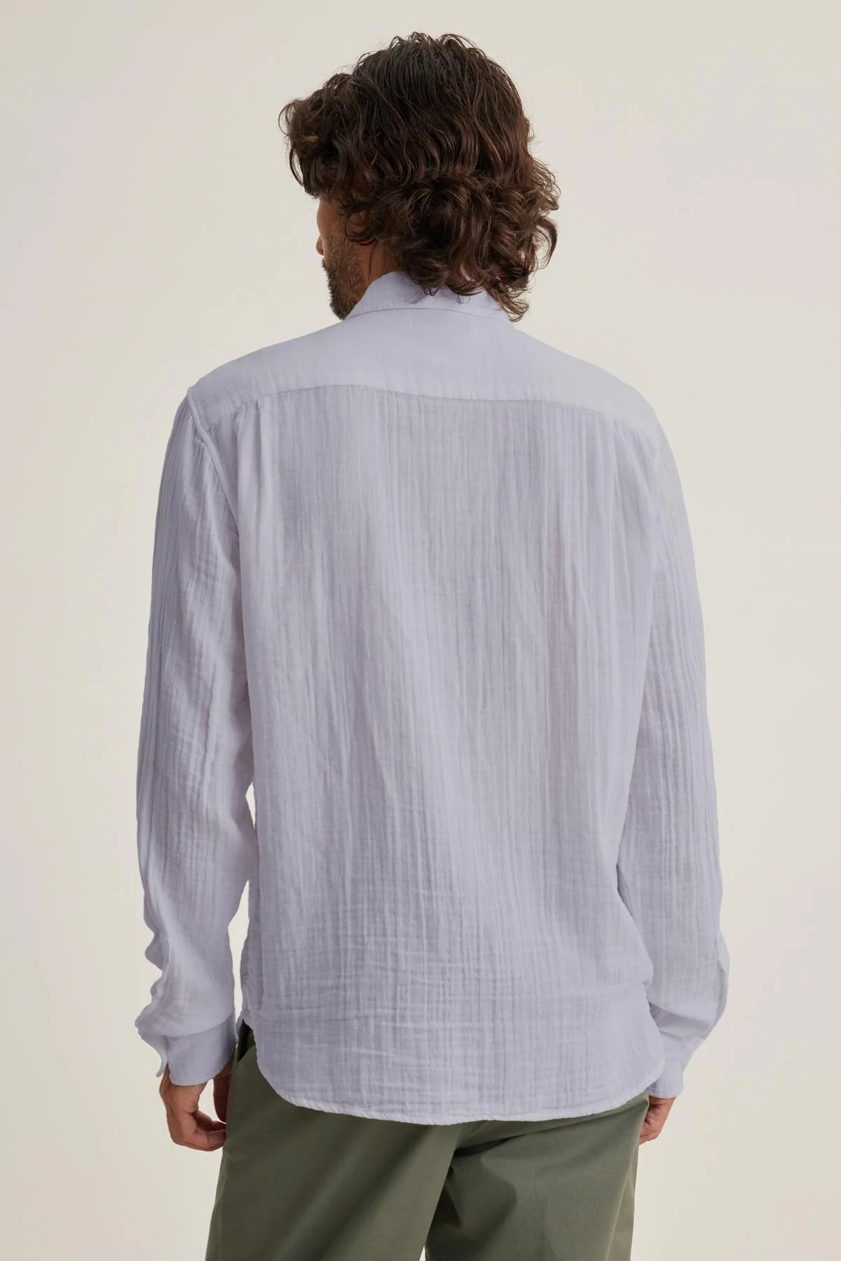 ELTON COTTON GAUZE BUTTON-UP SHIRT