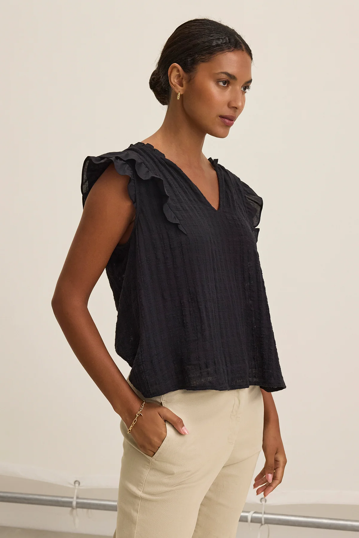 EVA TEXTURED COTTON GAUZE TOP