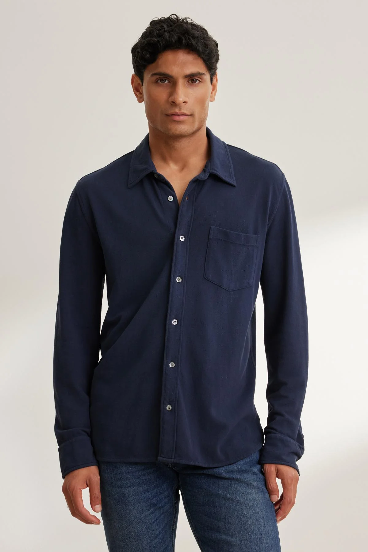GIORGIO PIQUE BUTTON-UP SHIRT