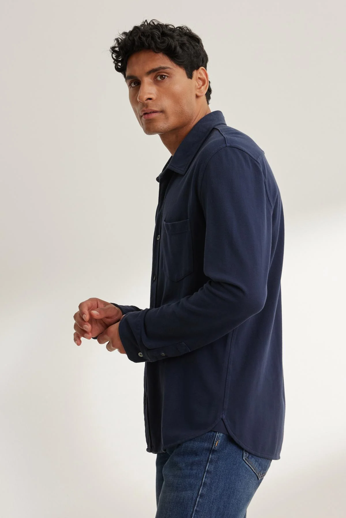GIORGIO PIQUE BUTTON-UP SHIRT