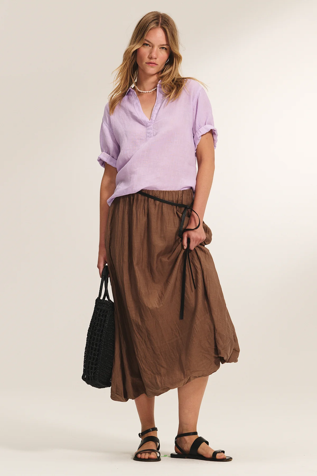 INES SILK COTTON VOILE SKIRT
