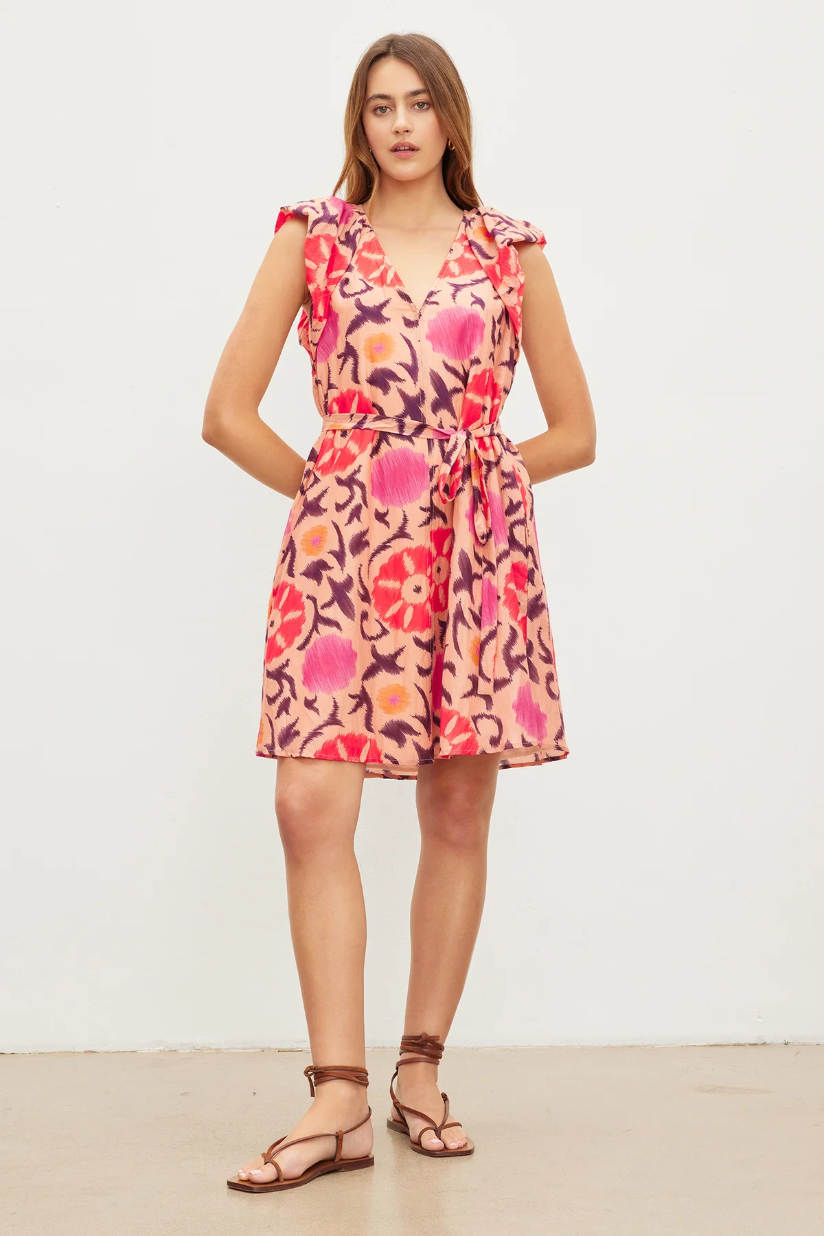 JENNA PRINTED SILK COTTON VOILE DRESS