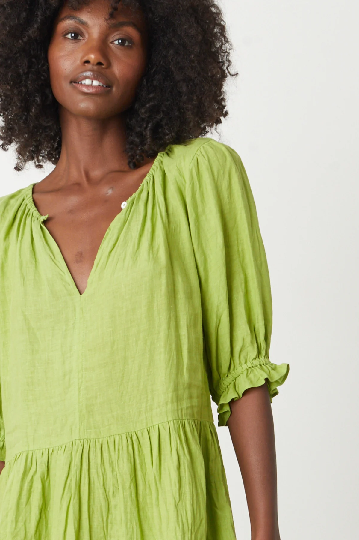 KAILANI LINEN PUFF SLEEVE DRESS