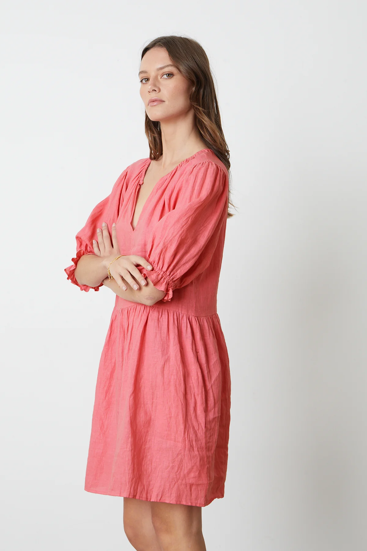 KAILANI LINEN PUFF SLEEVE DRESS