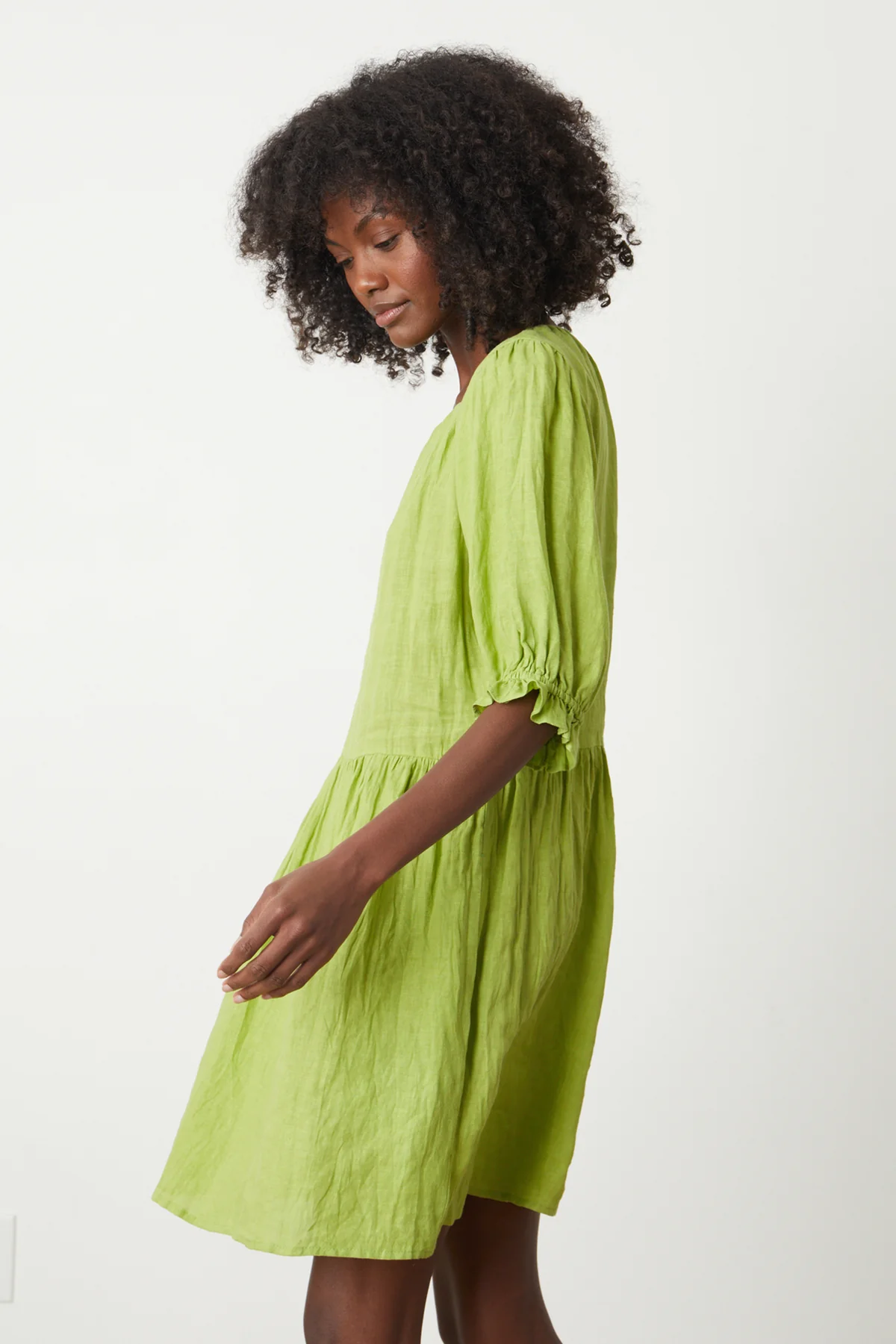 KAILANI LINEN PUFF SLEEVE DRESS