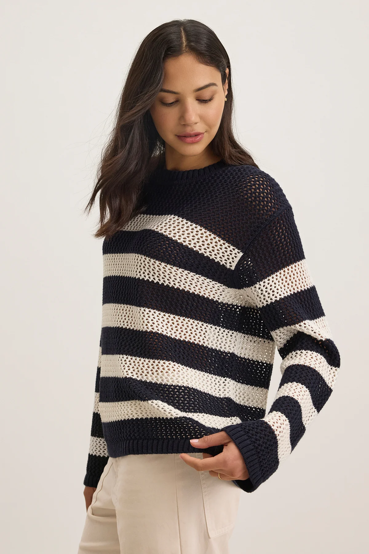 KANAN COTTON CASHMERE MESH SWEATER