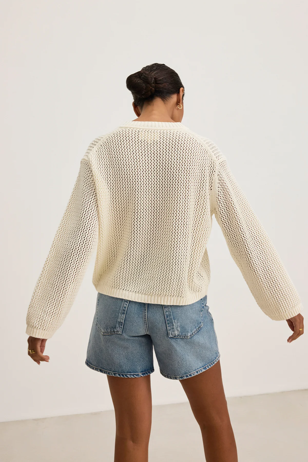 KANAN COTTON CASHMERE MESH SWEATER