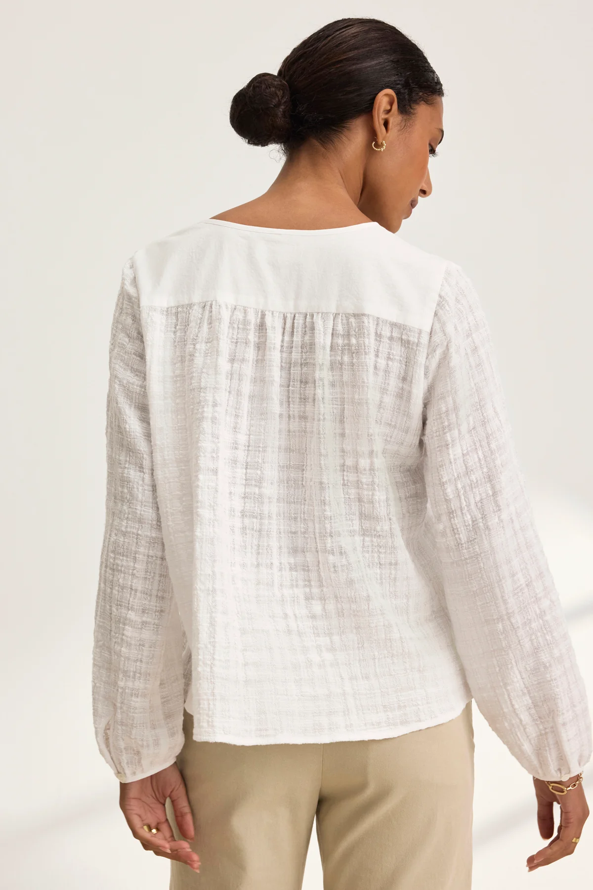 KORA TEXTURED COTTON GAUZE TOP